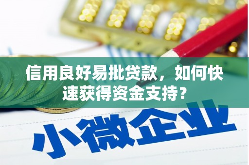 桐乡信用良好易批贷款，如何快速获得资金支持？