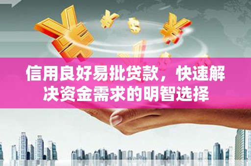 桐乡信用良好易批贷款，快速解决资金需求的明智选择