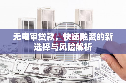 桐乡无电审贷款，快速融资的新选择与风险解析
