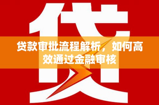 桐乡贷款审批流程解析，如何高效通过金融审核