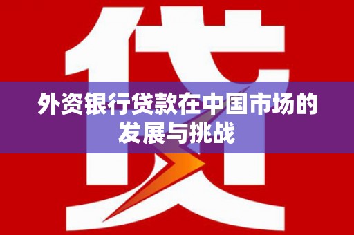 桐乡外资银行贷款在中国市场的发展与挑战