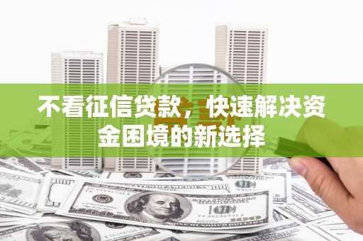 桐乡不看征信贷款，快速解决资金困境的新选择