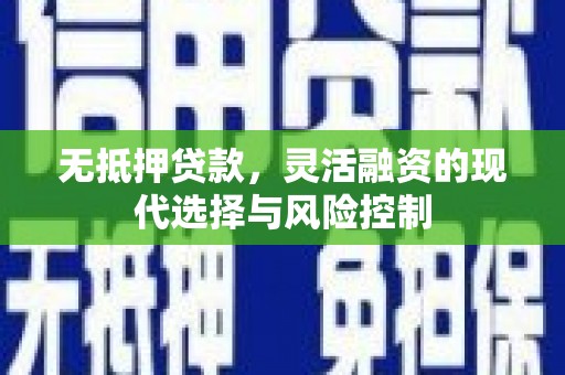 桐乡无抵押贷款，灵活融资的现代选择与风险控制
