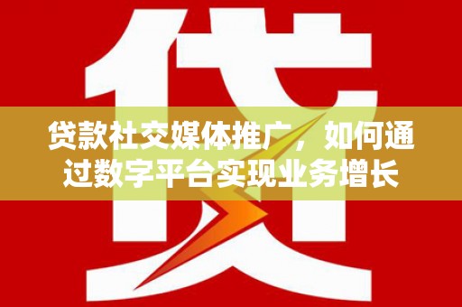 桐乡贷款社交媒体推广，如何通过数字平台实现业务增长