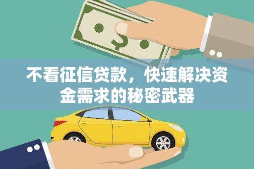 桐乡不看征信贷款，快速解决资金需求的秘密武器