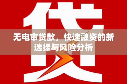 桐乡无电审贷款，快速融资的新选择与风险分析