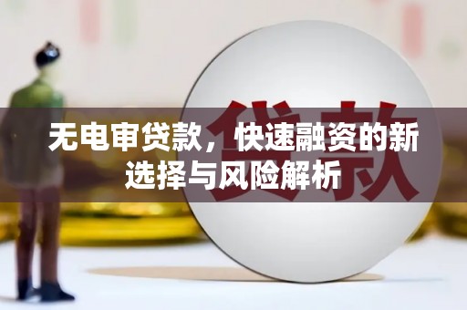 桐乡无电审贷款，快速融资的新选择与风险解析
