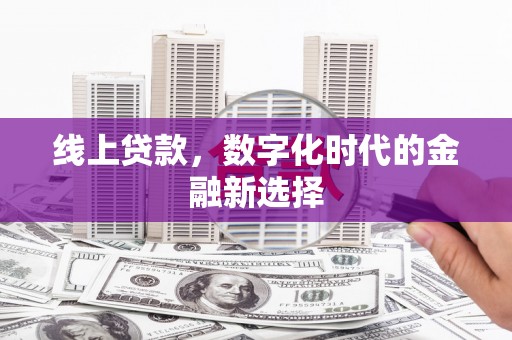 桐乡线上贷款，数字化时代的金融新选择